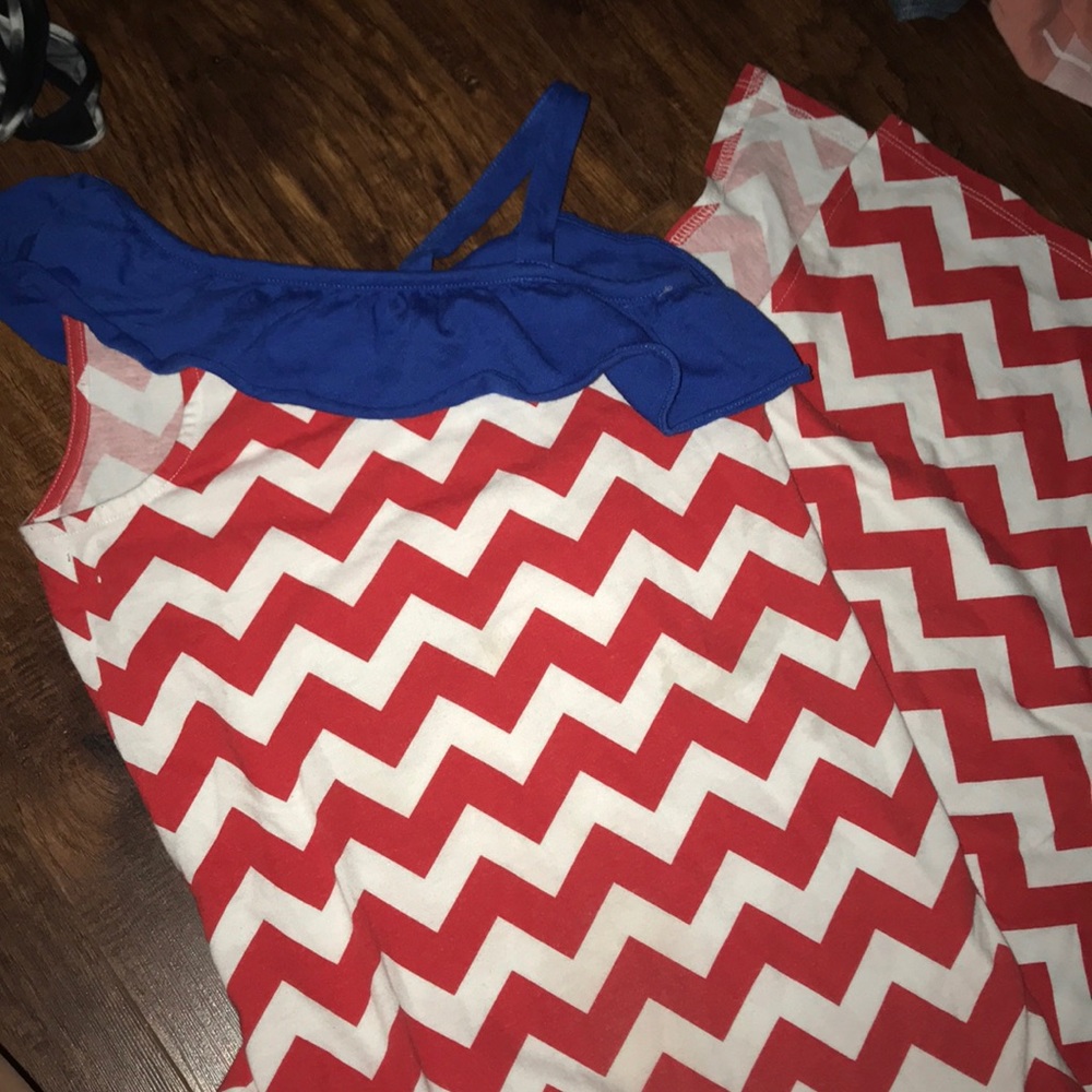 Red white & blue chevron maxi